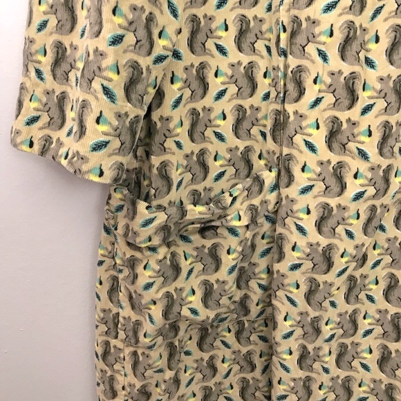 Boden | Squirrel Print Corduroy Dress Long - Picture 2 of 7